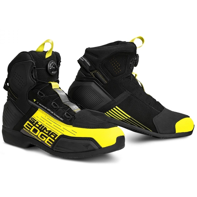 Shima Edge WP fekete fluo motorkerékpár csizma sárga