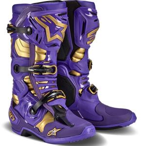 Alpinestars Tech 10 limitált kiadás Champ motoros csizma lila-arany