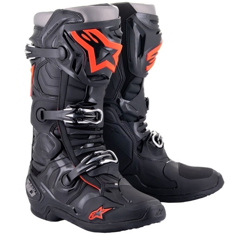 Alpinestars Tech 10 motoros csizma fekete-fluo piros-szürke