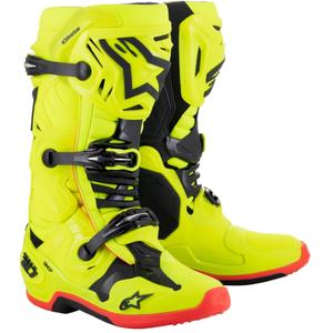 Alpinestars Tech 10 motoros csizma sárga fluo-fekete-piros fluo