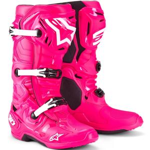 Alpinestars Tech 10 2025 motoros csizma rózsaszín-fekete-fehér