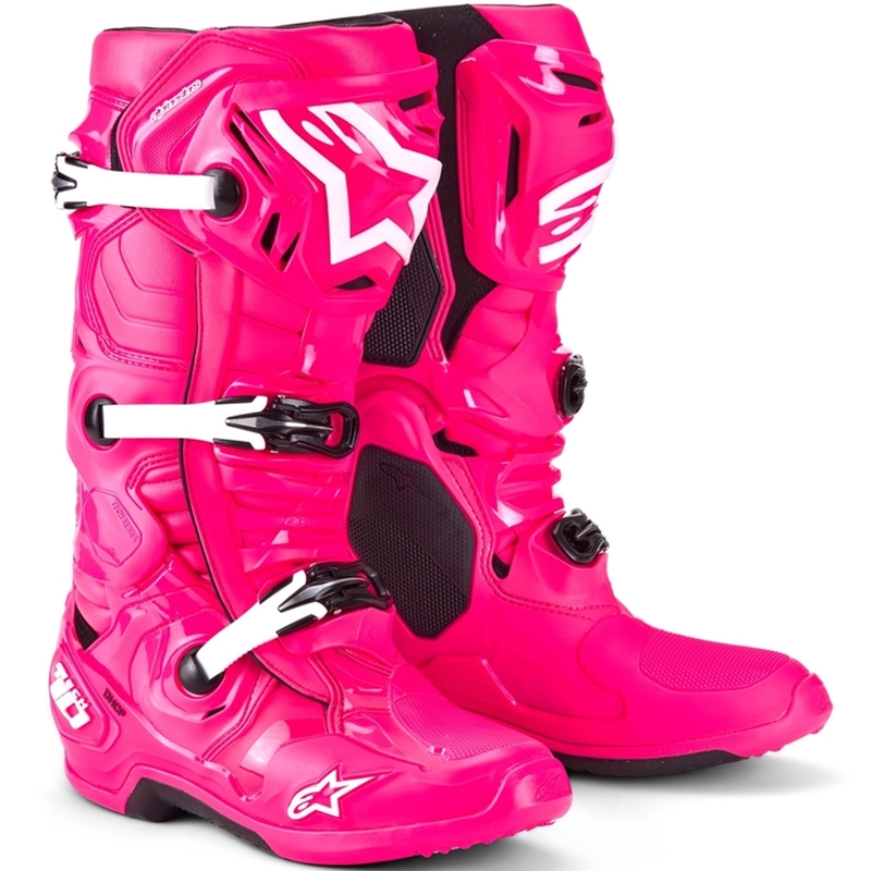 Alpinestars Tech 10 2025 motoros csizma rózsaszín-fekete-fehér