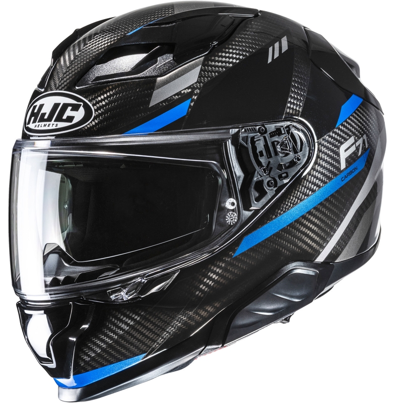 HJC F71 CARBON Esira MC2 zárt motoros bukósisak fekete-kék