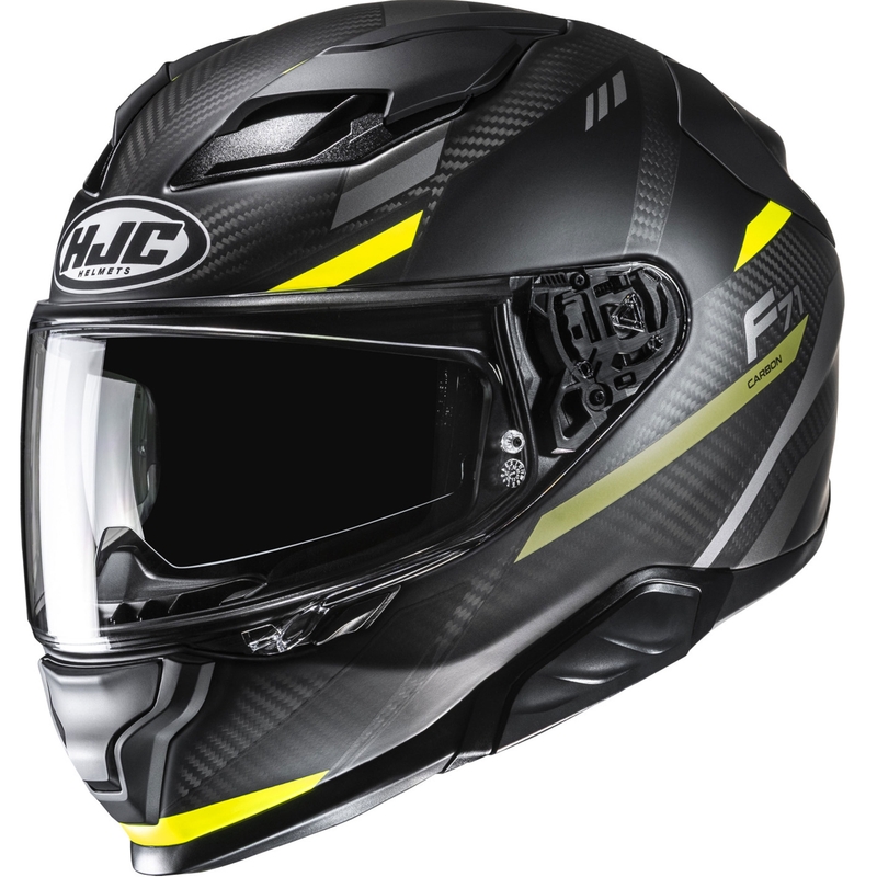 HJC F71 CARBON Esira MC3HSF zárt motoros bukósisak fekete-fluo sárga