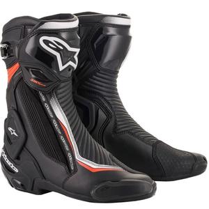 Alpinestars SMX Plus 2 motoros csizma fekete-fehér-fluo piros