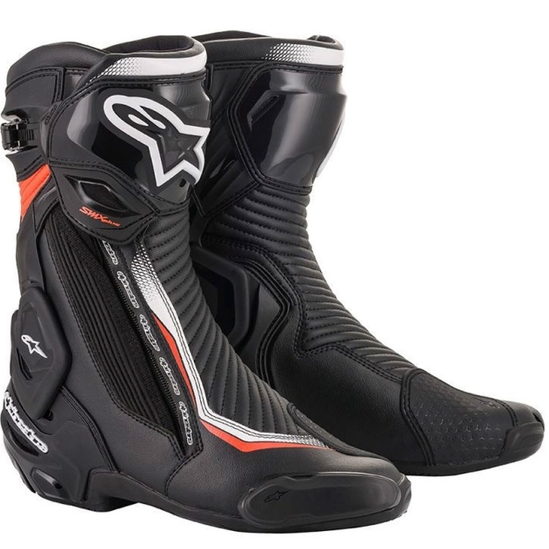 Alpinestars SMX Plus 2 motoros csizma fekete-fehér-fluo piros