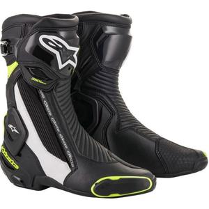 Alpinestars SMX Plus 2 motoros csizma fekete-fehér-fluo sárga
