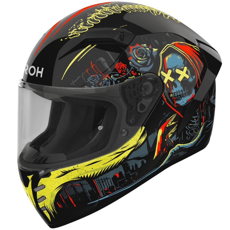 Airoh CONNOR Double Face zárt motoros bukósisak fényes fekete-sárga