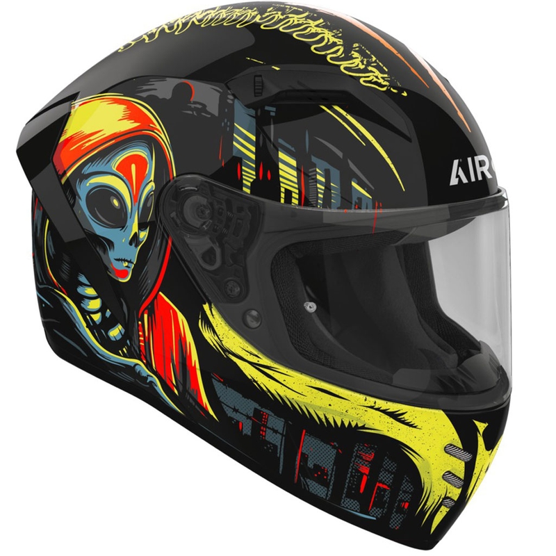 Airoh CONNOR Double Face zárt motoros bukósisak fényes fekete-sárga