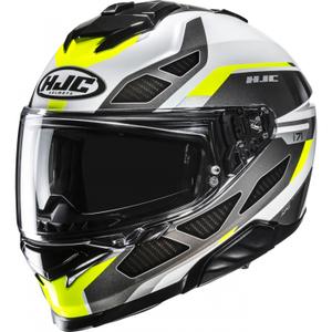 HJC i71 Zest MC3H zárt motoros bukósisak fekete-fehér-fluo sárga