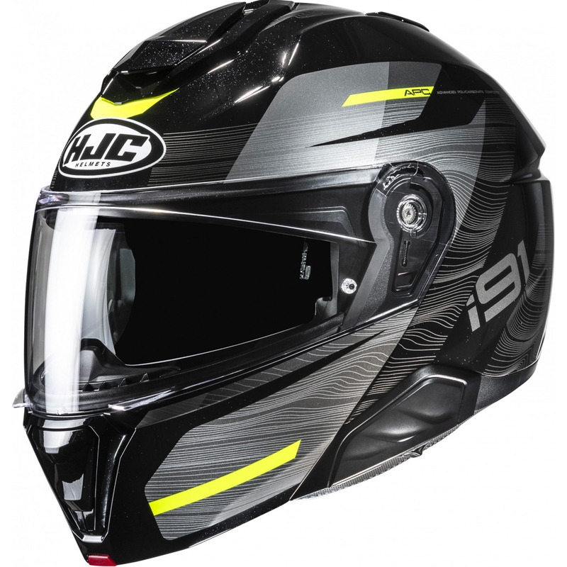HJC i91 Dusk MC3H felnyitható motoros bukósisak fekete-szürke-fluo sárga