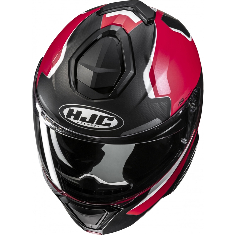 HJC i91 Felio MC1SF felnyitható motoros bukósisak fekete-piros-fehér