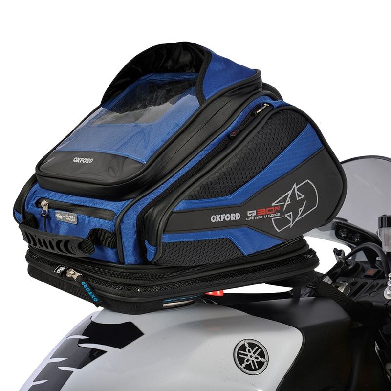Tankbag motorkerékpárhoz Oxford Q30R QR fekete-kék