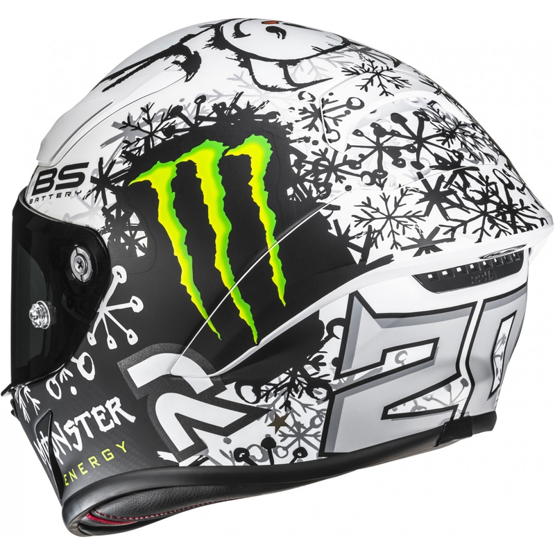 HJC RPHA 1 V2 CARBON Snow Diablo MC10SF zárt motoros bukósisak fekete–fehér