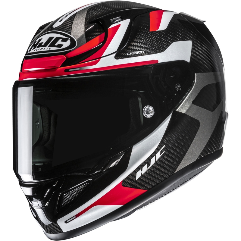 HJC RPHA 12 CARBON Xentra MC1 zárt motoros bukósisak fekete–fehér–piros