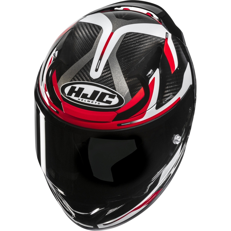 HJC RPHA 12 CARBON Xentra MC1 zárt motoros bukósisak fekete–fehér–piros