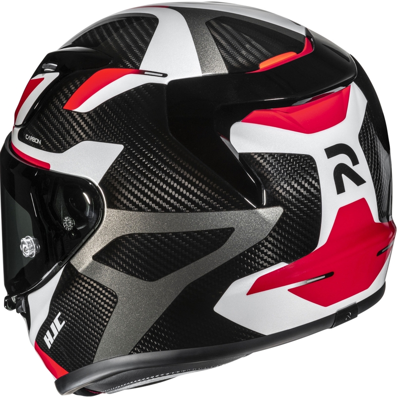 HJC RPHA 12 CARBON Xentra MC1 zárt motoros bukósisak fekete–fehér–piros