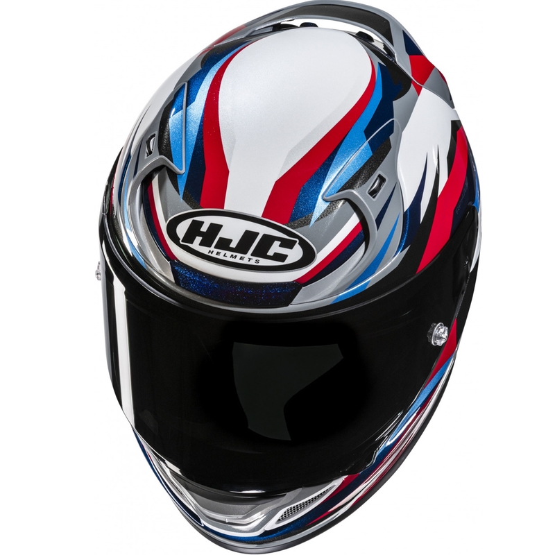 HJC RPHA 12 Dravix MC21 zárt motoros bukósisak fehér–fekete–kék–piros