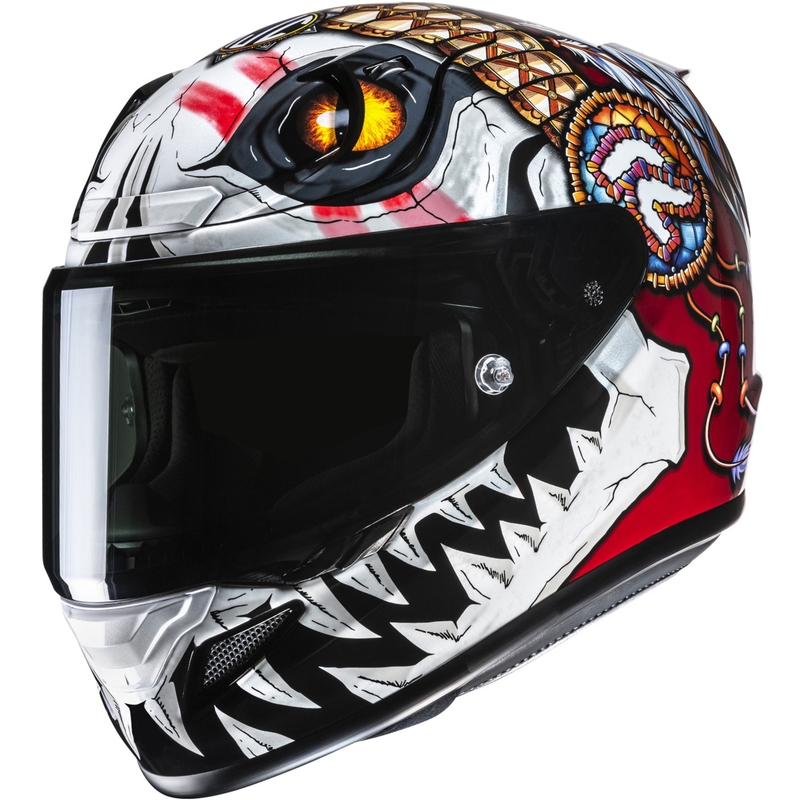 HJC RPHA 12 Skully MC1 zárt motoros bukósisak fehér–piros