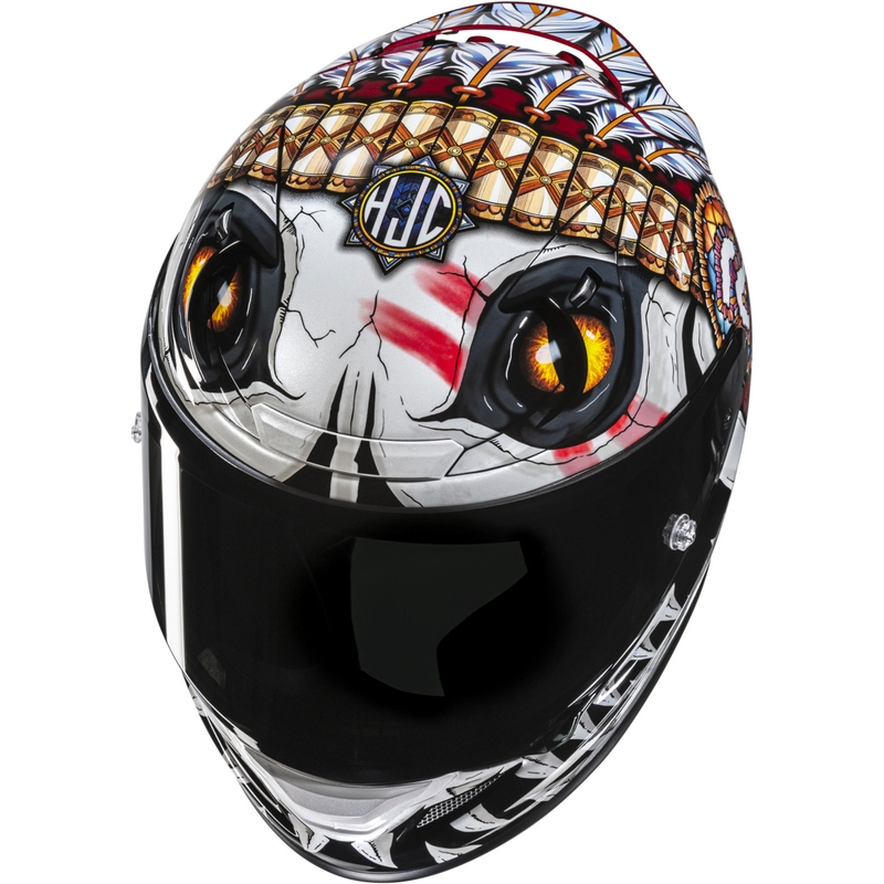 HJC RPHA 12 Skully MC1 zárt motoros bukósisak fehér–piros