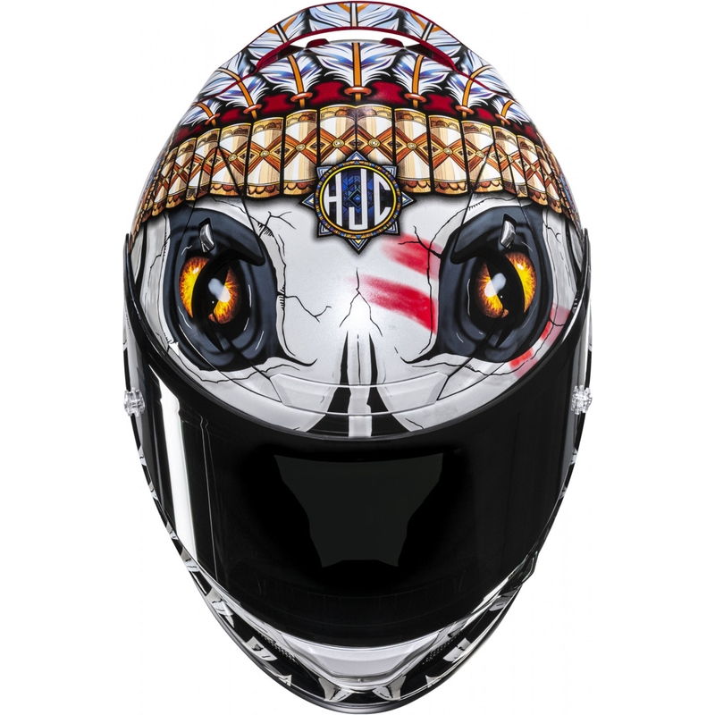 HJC RPHA 12 Skully MC1 zárt motoros bukósisak fehér–piros