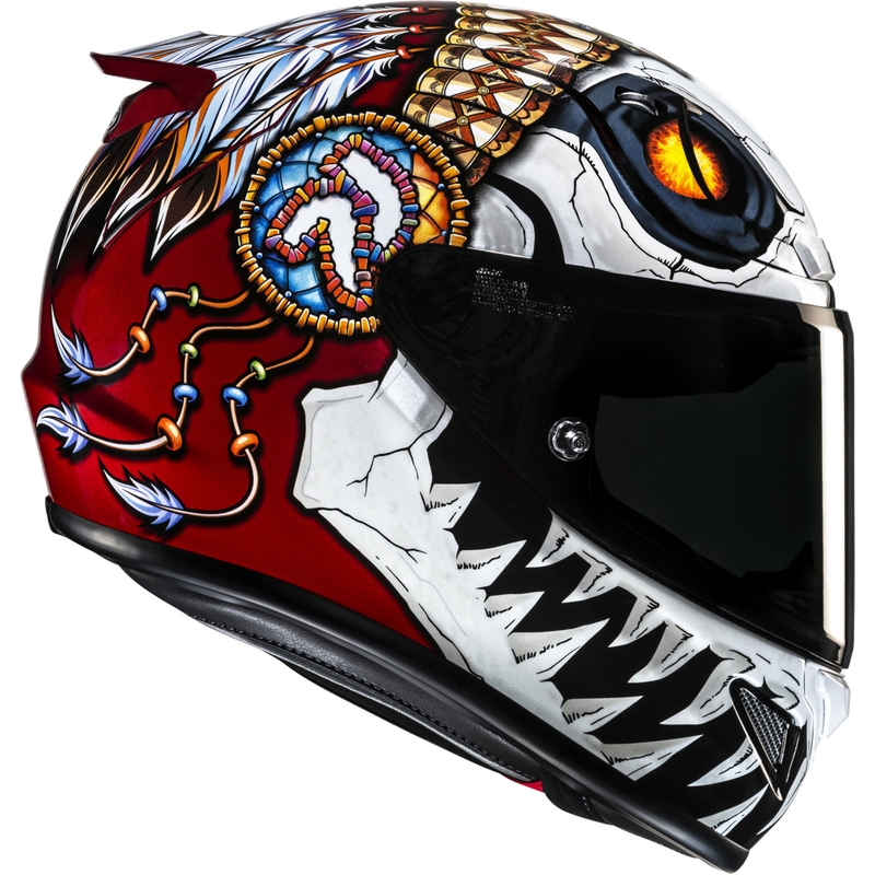 HJC RPHA 12 Skully MC1 zárt motoros bukósisak fehér–piros