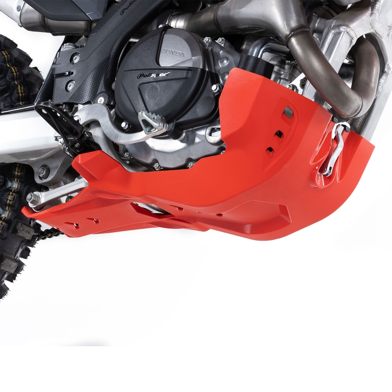 Skid Plate POLISPORT with link protector piros