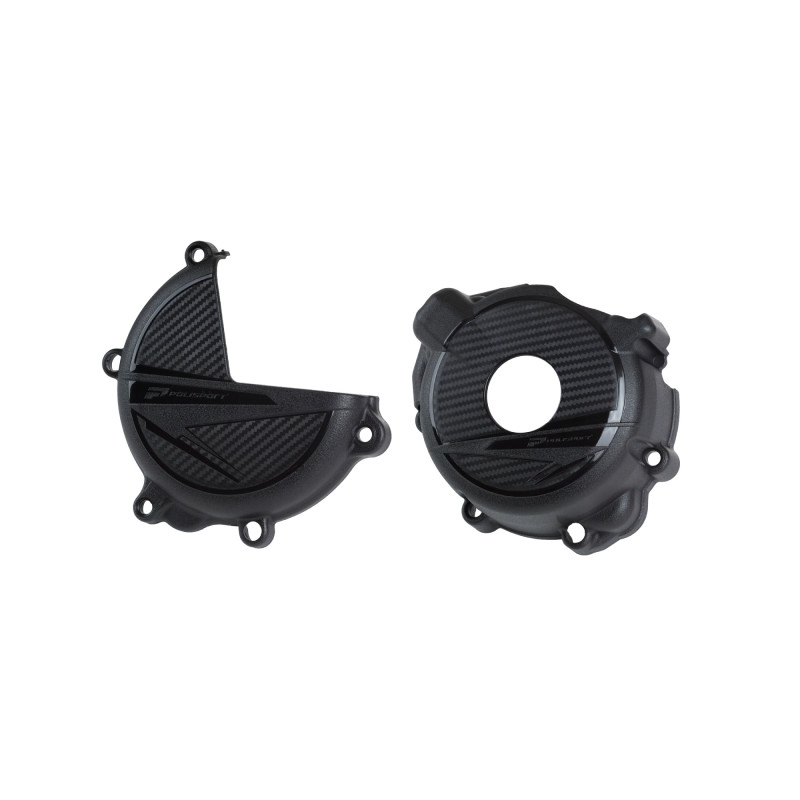 Clutch and ignition cover protector kit POLISPORT fekete