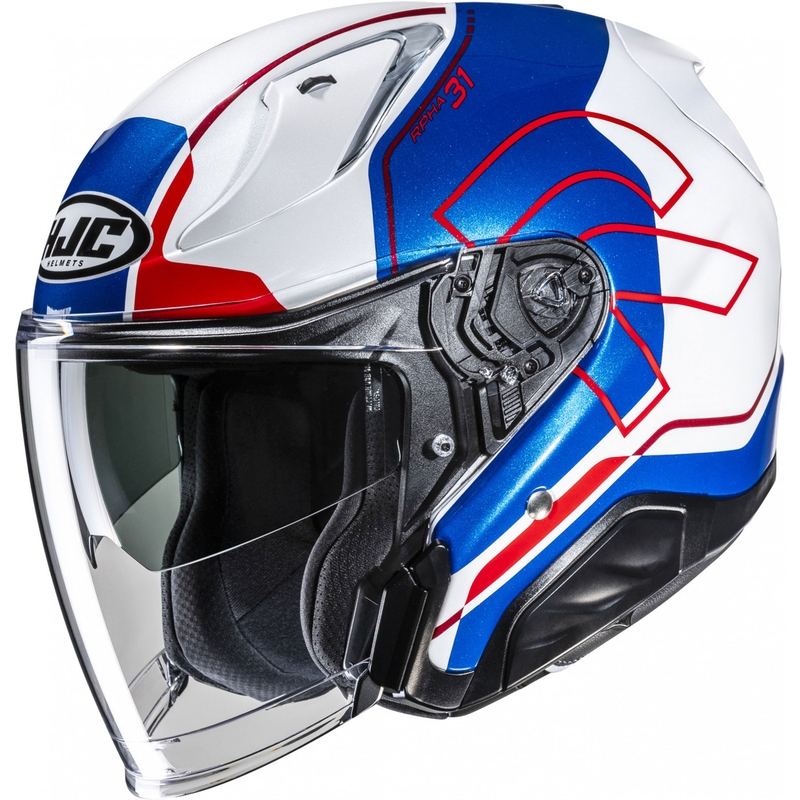 HJC RPHA 31 Dereen MC21 nyitott motoros bukósisak fehér-kék-piros