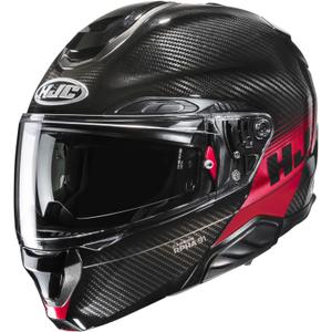 Výklopná helma na motorku HJC RPHA 91 CARBON Elig MC1 černo-červená
