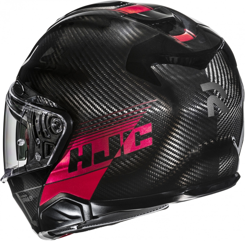 HJC RPHA 91 CARBON Elig MC1 felnyitható motoros bukósisak fekete-piros