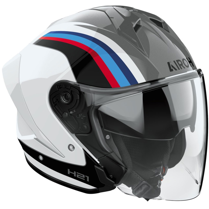 Airoh H21 Arrow nyitott motoros bukósisak fényes szürke-fehér