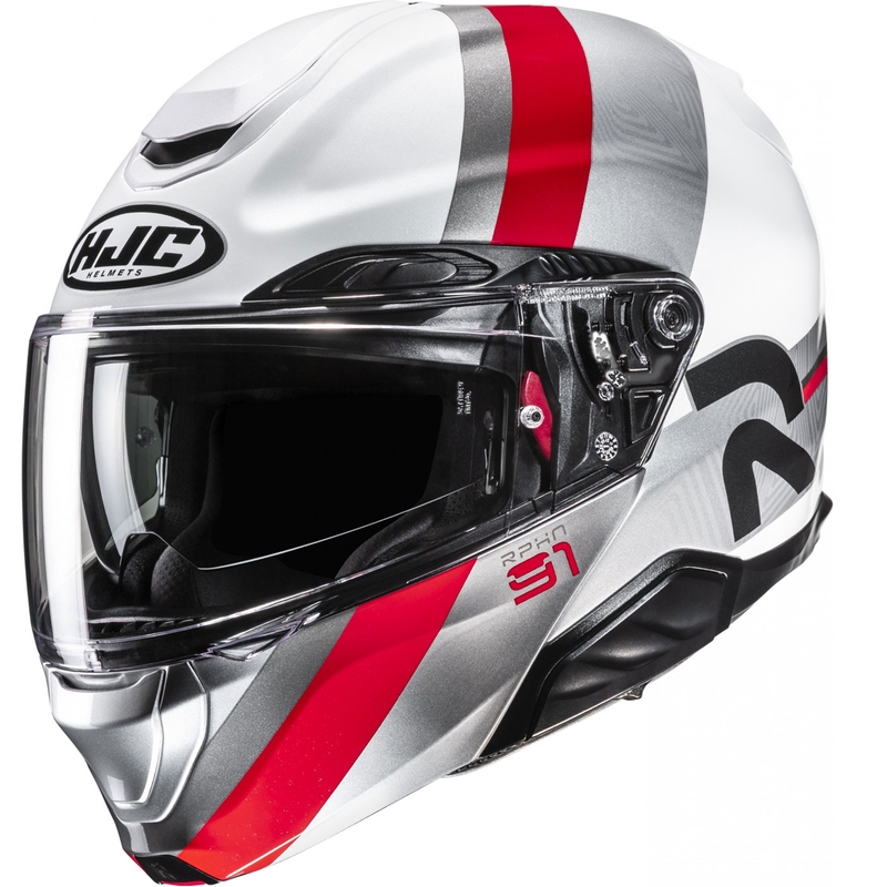 HJC RPHA 91 Fensh MC1 felnyitható motoros bukósisak fehér–ezüst–piros