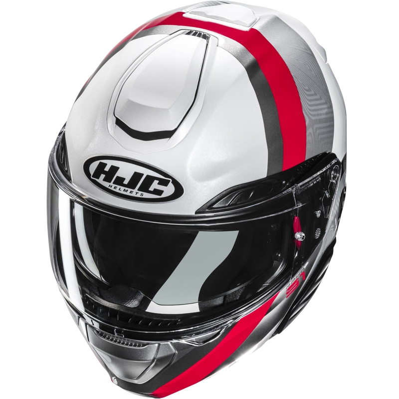HJC RPHA 91 Fensh MC1 felnyitható motoros bukósisak fehér–ezüst–piros