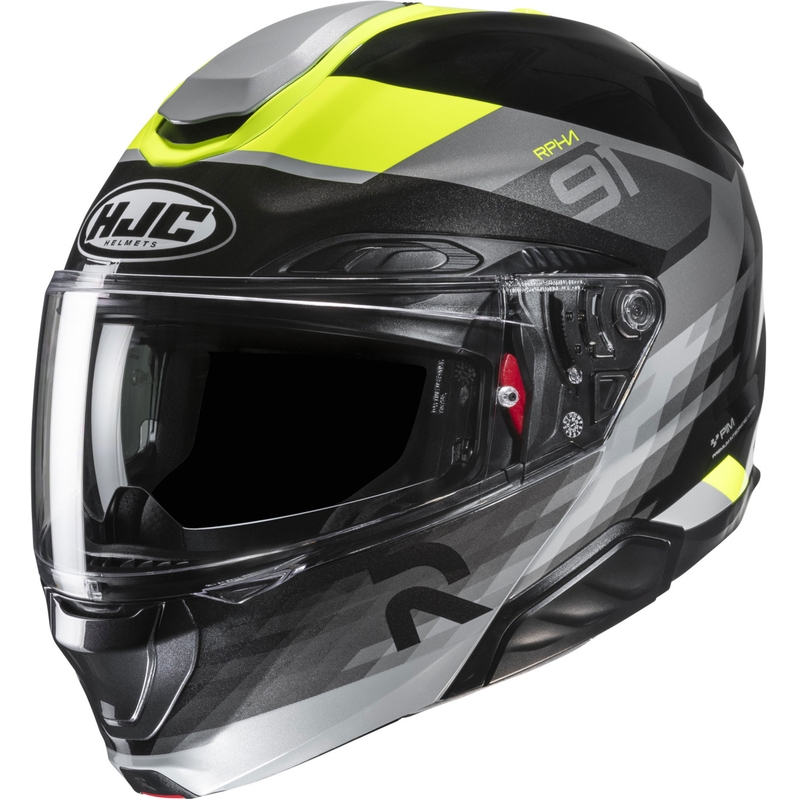 HJC RPHA 91 Madal MC3H felnyitható motoros bukósisak fekete–szürke–fluo sárga