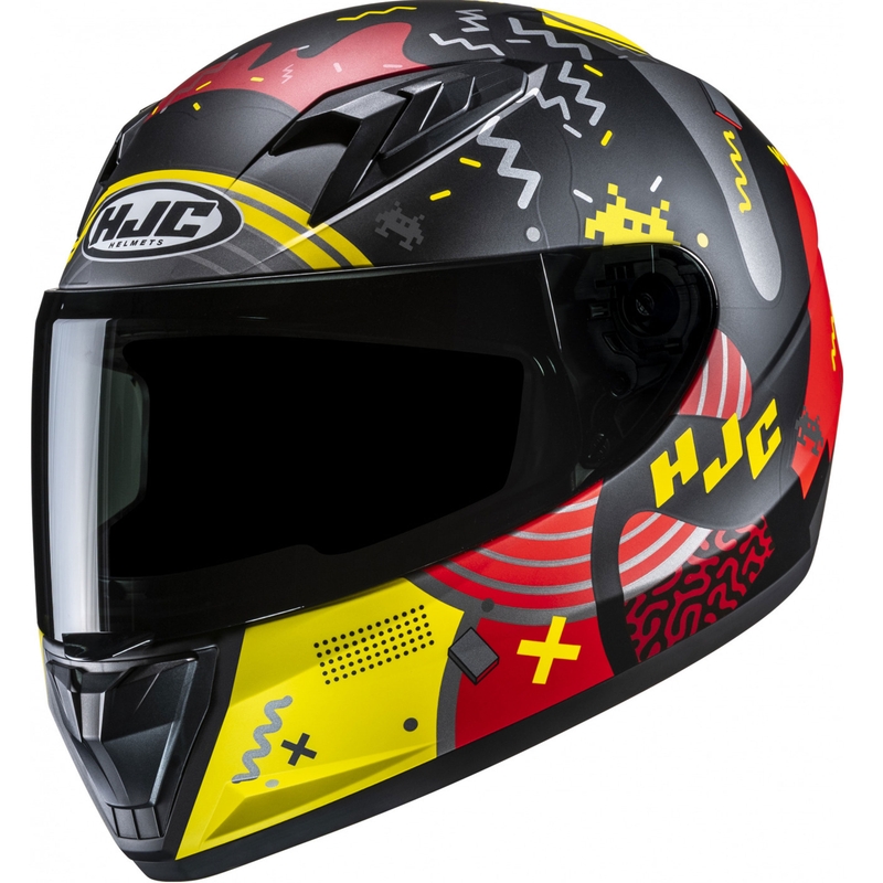 HJC Y10 Mika MC1SF gyerek zárt motoros bukósisak fekete‑piros‑sárga
