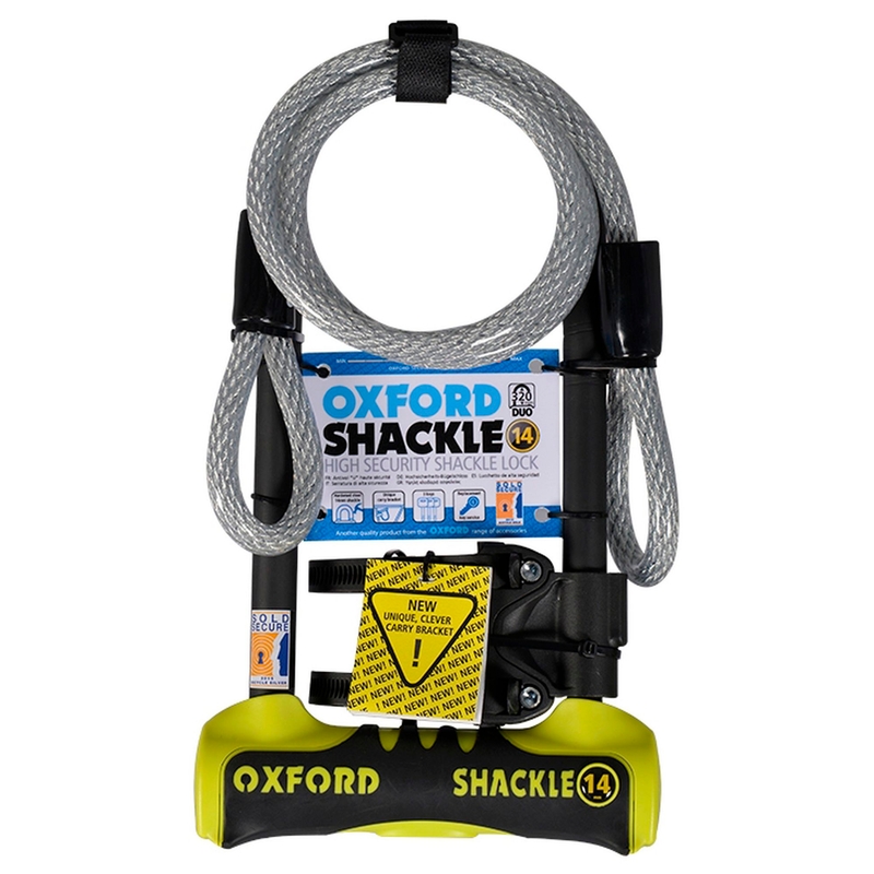 Zár Oxford U profil Shackle 14 DUO sárga-fekete