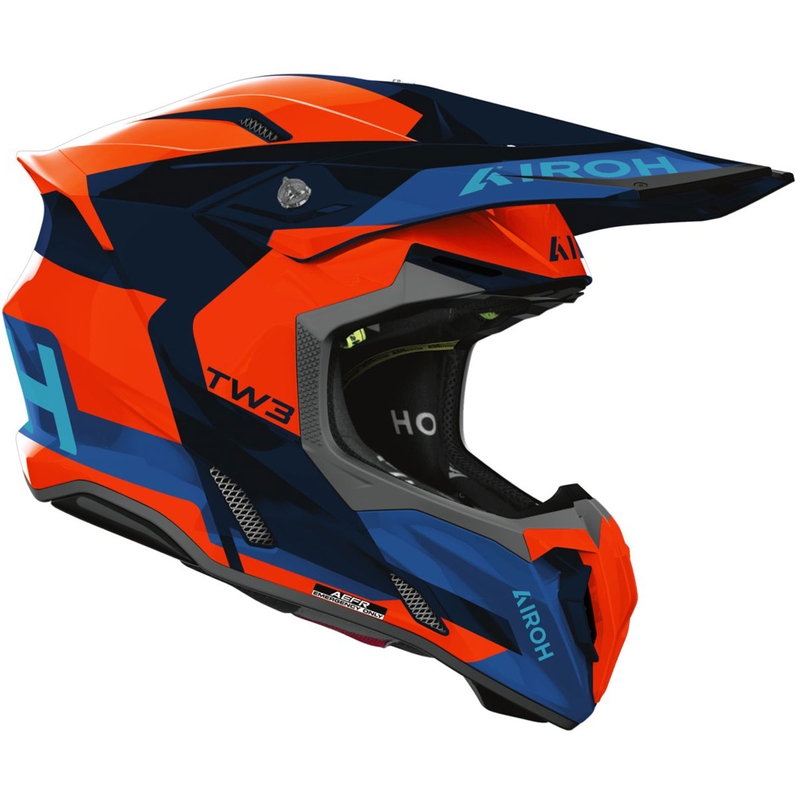 Airoh Twist 3 Fancy motokrossz bukósisak fényes narancssárga-kék