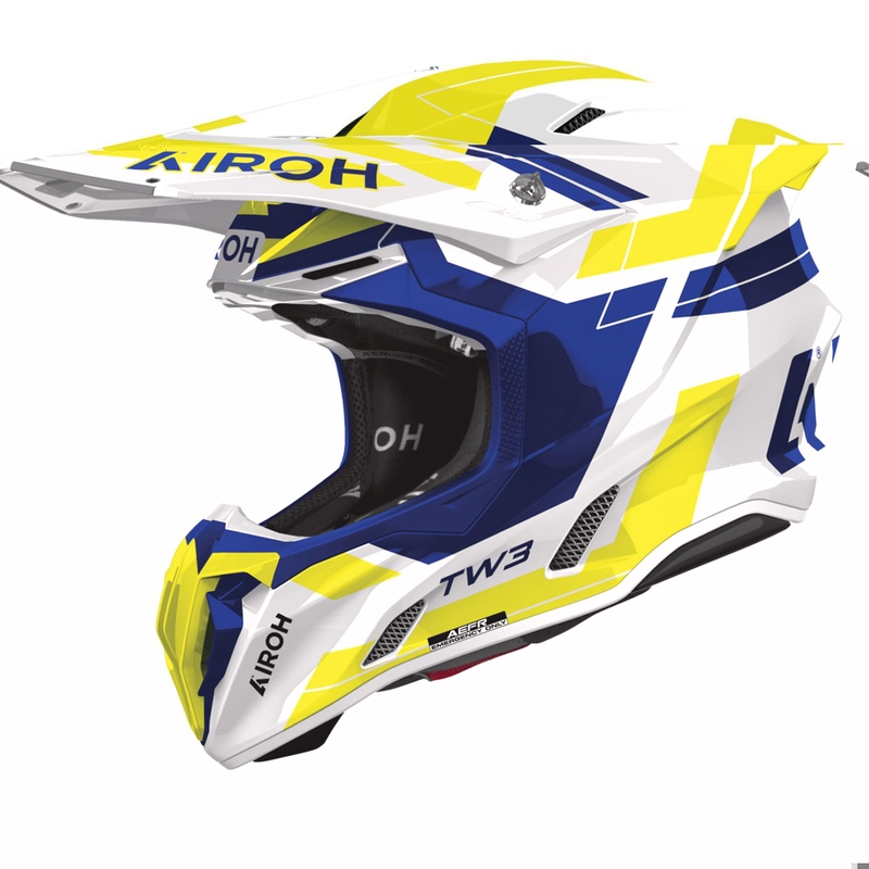 Airoh Twist 3 Dynasty motokrossz bukósisak fényes kék-fluo sárga