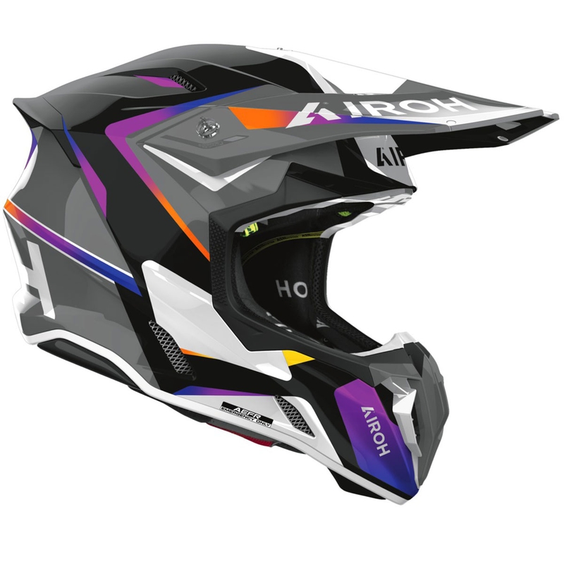 Airoh Twist 3 Hustle motokrossz bukósisak fényes szürke-lila