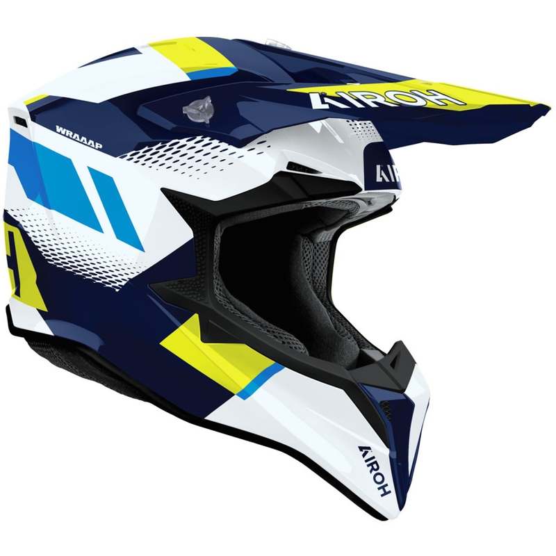 Airoh Wraaap Vision motokrossz bukósisak fényes sárga-kék