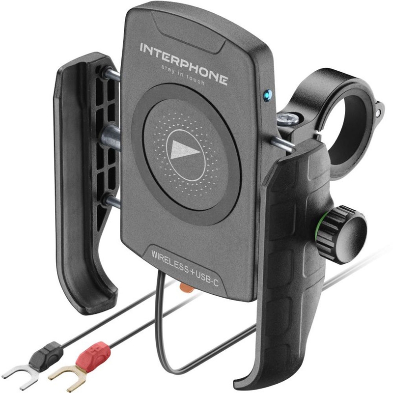 Interphone Crab telefontartó vezeték nélküli töltéssel és USB-C csatlakozóval fekete
