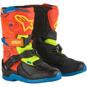 Alpinestars Tech 3S Kids gyerek motoros csizma fluo narancssárga-kék-fluo sárga-fekete