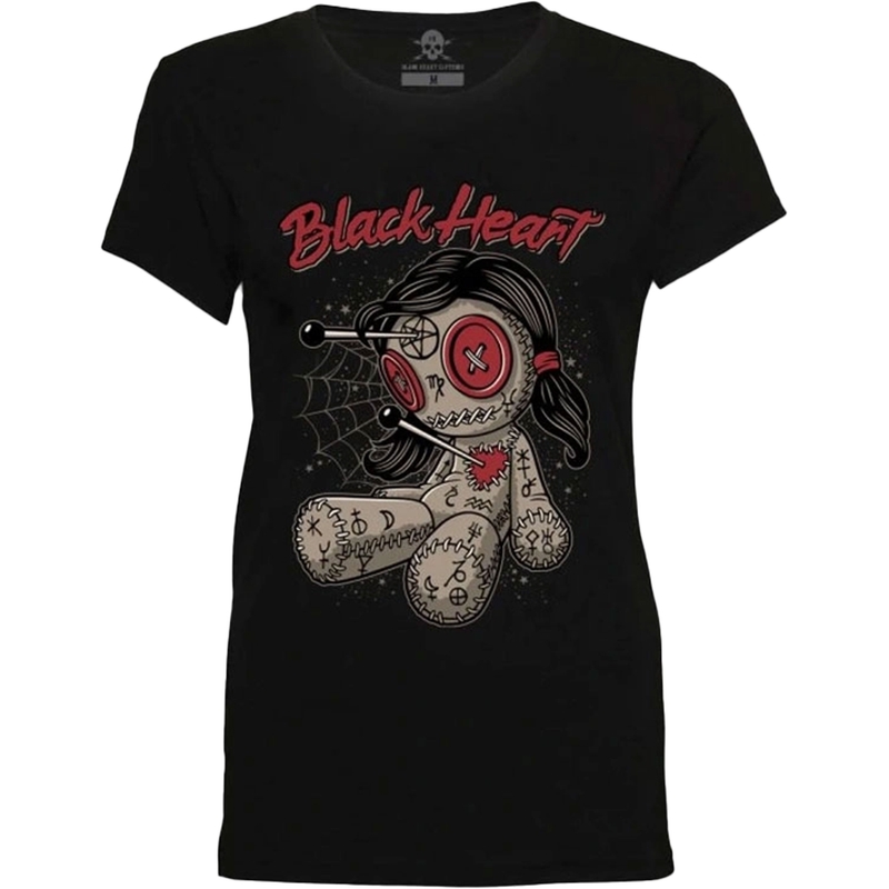 Black Heart Woodoo Doll női póló fekete