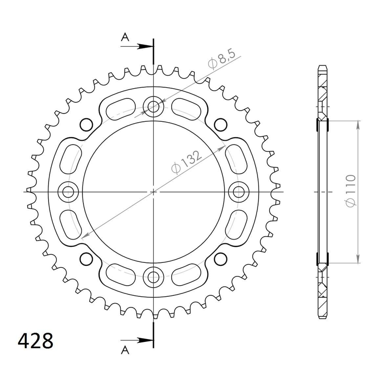 Csillagkerék SUPERSPROX STEALTH piros 47 fogak,428