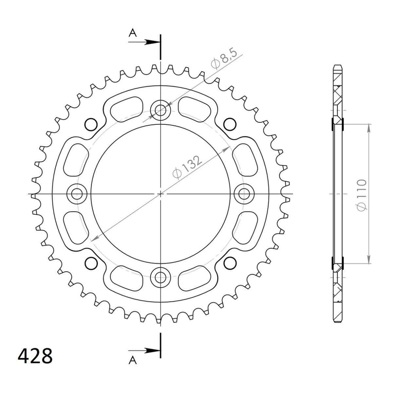 Csillagkerék SUPERSPROX STEALTH piros 49 fogak,428