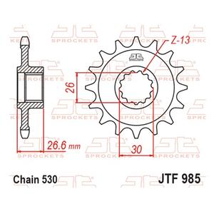 Első lánckerék JT JTF 985-19RB 19 fogak,530 rubber cushioned