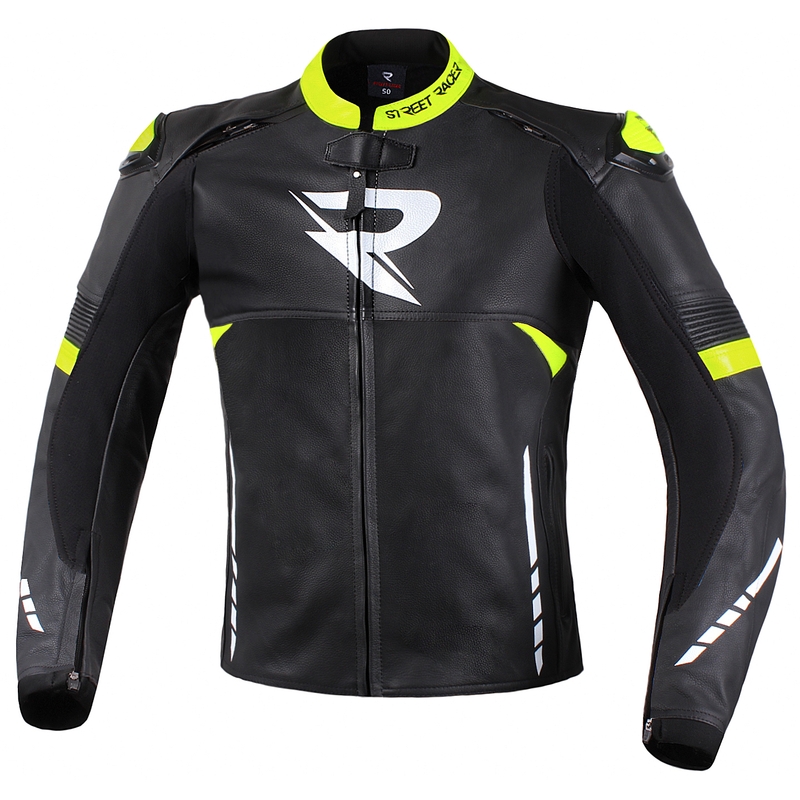 Street Racer Bexter motoros kabát fekete-fehér-fluo sárga akció kiárusítás