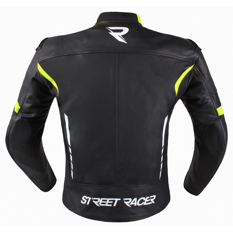 Street Racer Bexter motoros kabát fekete-fehér-fluo sárga akció kiárusítás