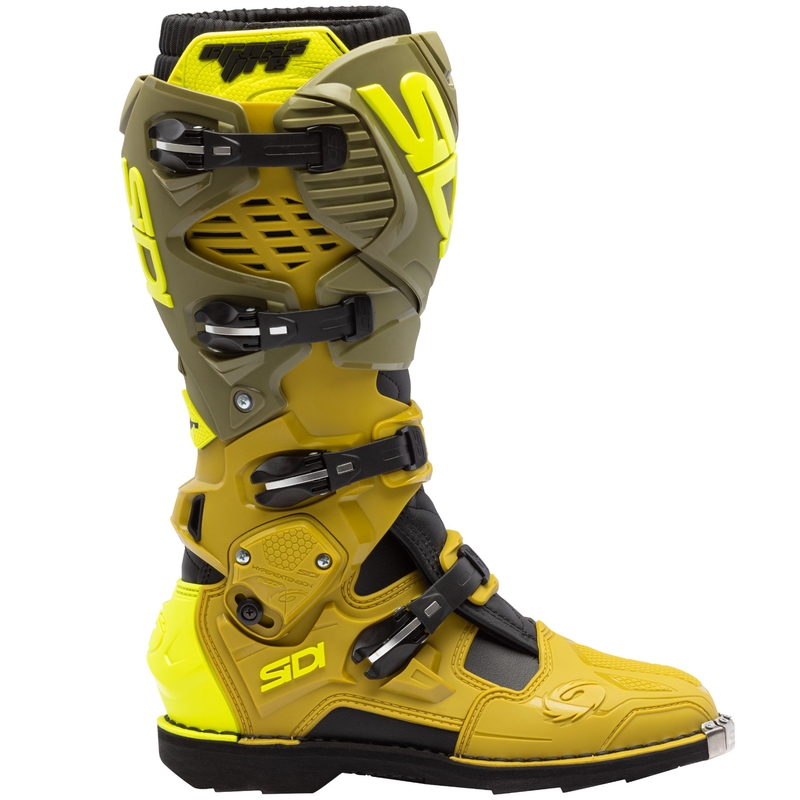 SiDi Crossfire 3 motoros csizma olívazöld-fluo sárga
